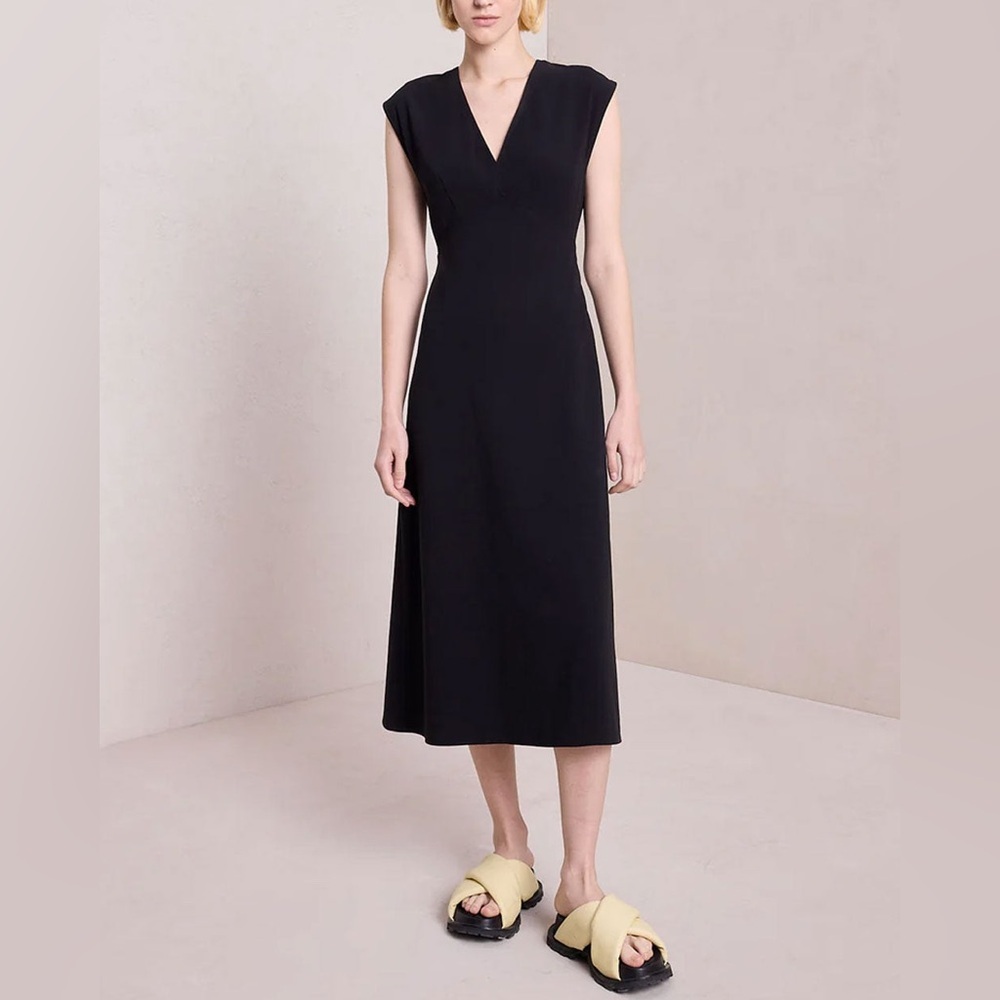 A.L.C. Black Amelie Midi Dress. Cut out Back, Sleeveless Women’s Size 0 A-line - Picture 2 of 6